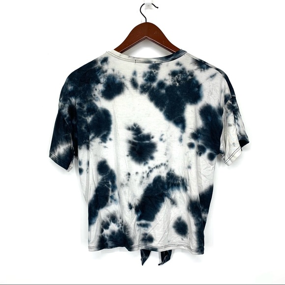 Positive Vibes Only Dark Tie Dye Hot Pink Tied Front Soft Tee New Nwot Sz Small - Picture 3 of 9